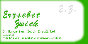 erzsebet zwick business card